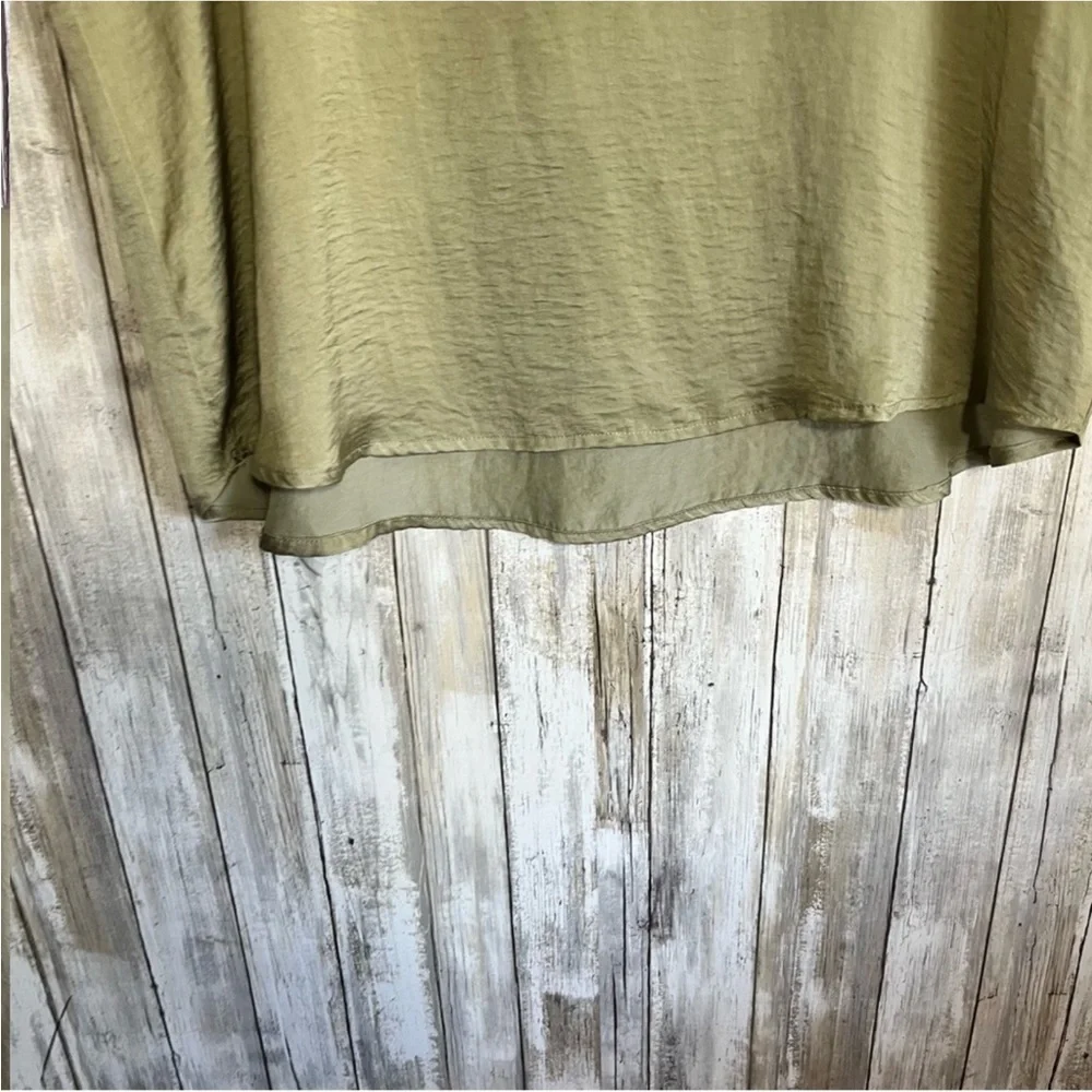 Jodifl Olive Green Satin Tee - Picture 4 of 5
